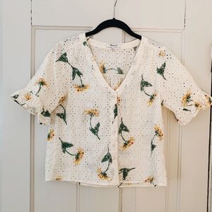 Floral eyelet Madewell blouse